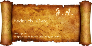 Hedrich Alex névjegykártya